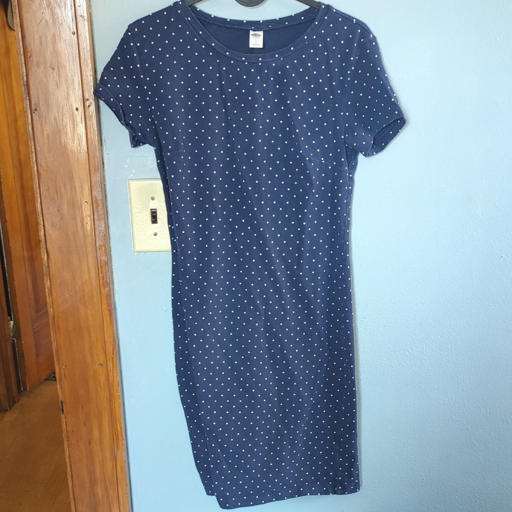 Navy Polka Dot Dress